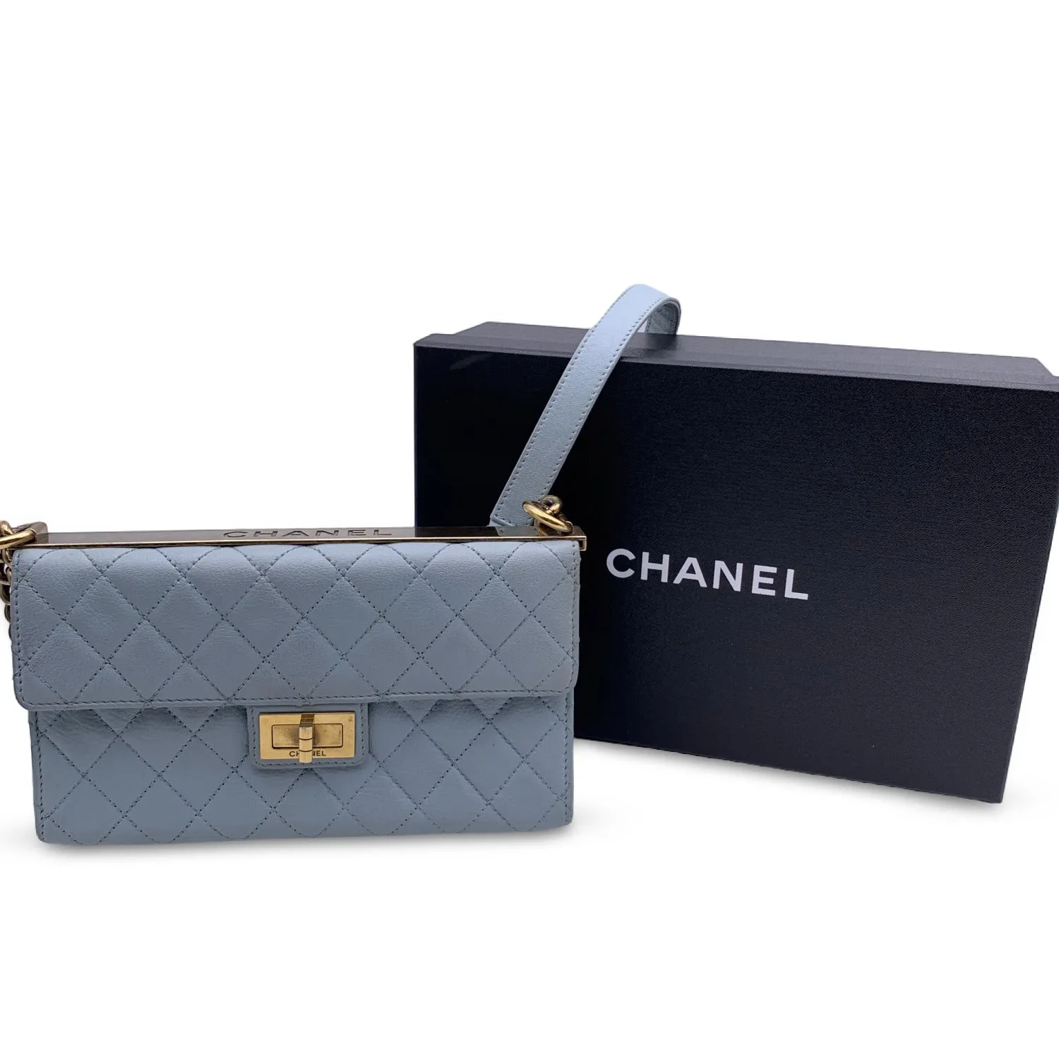 Chanel Light Blue Quilted Leather Trendy Reissue Shoulder Bag