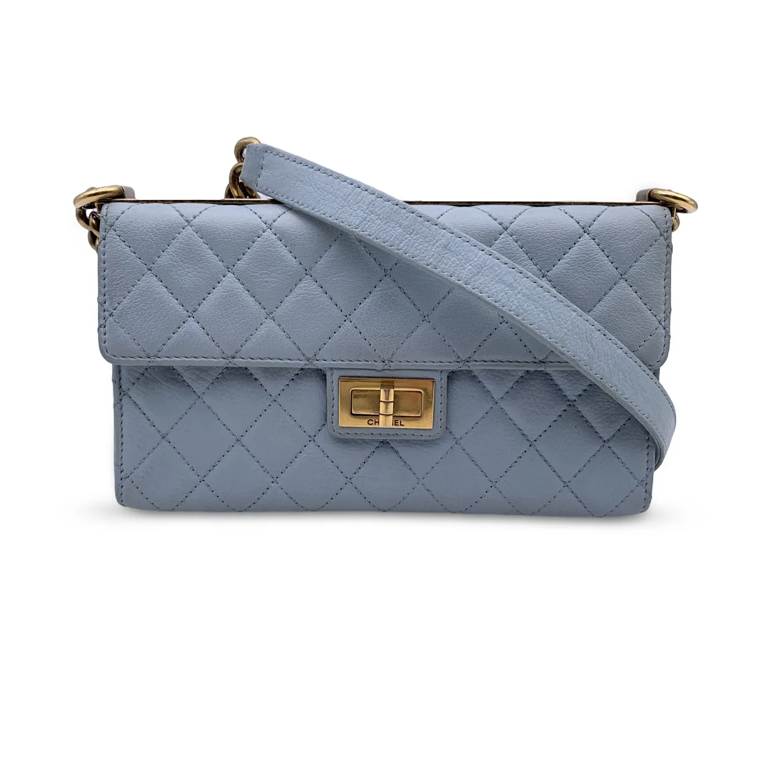 Chanel Light Blue Quilted Leather Trendy Reissue Shoulder Bag