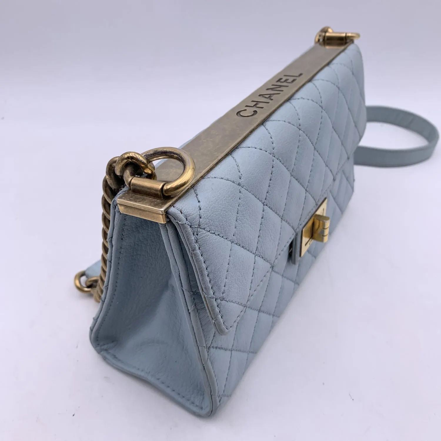 Chanel Light Blue Quilted Leather Trendy Reissue Shoulder Bag