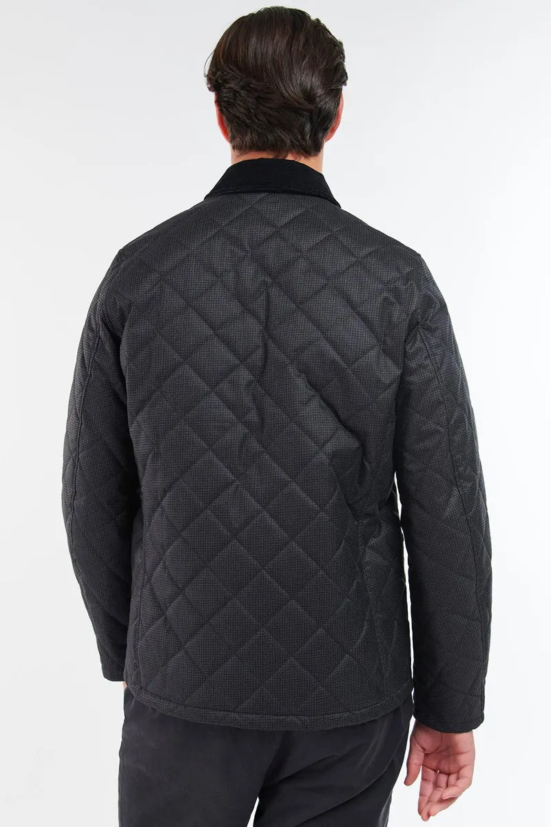 Checked Heron Quilted Jacket Charcoal