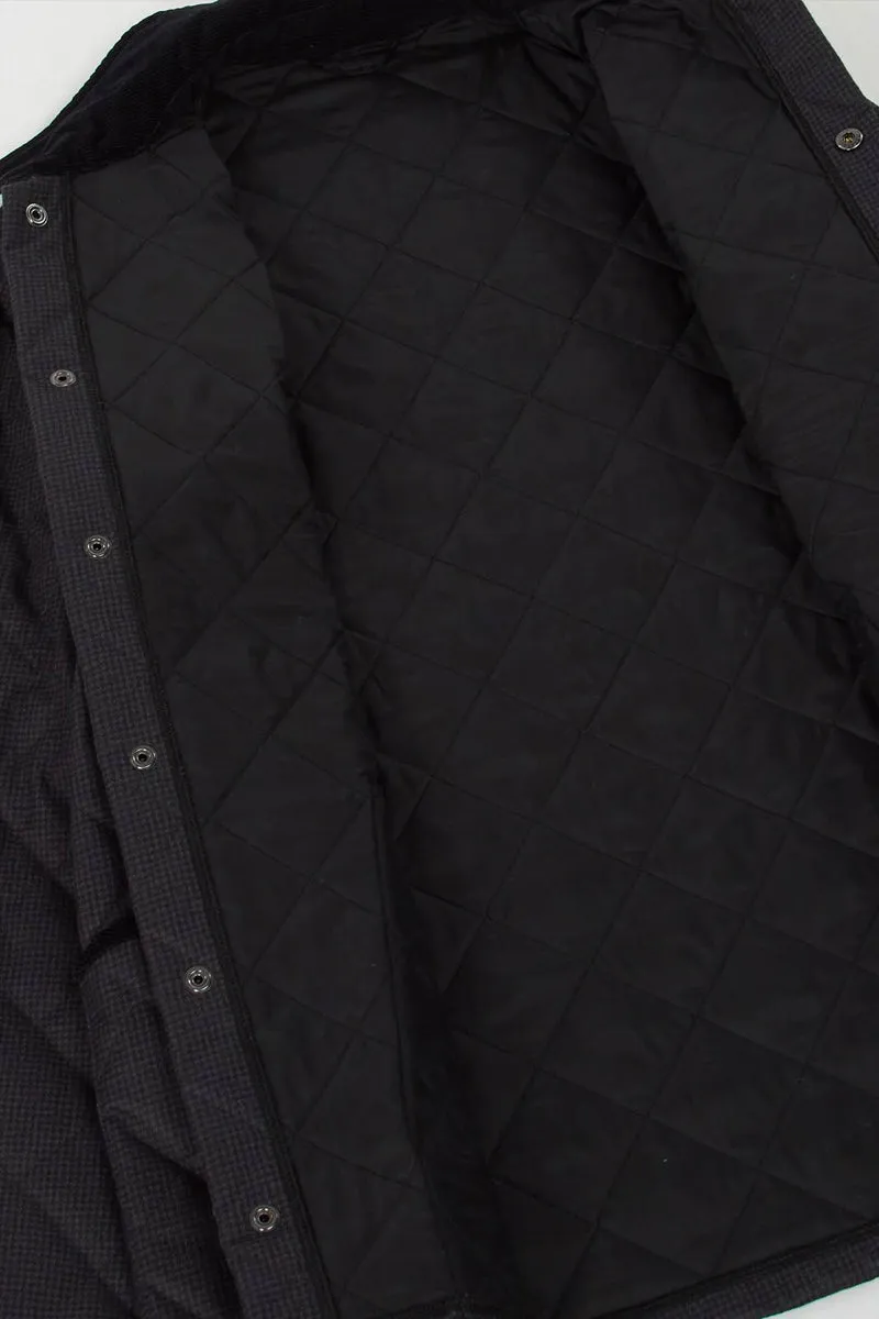 Checked Heron Quilted Jacket Charcoal