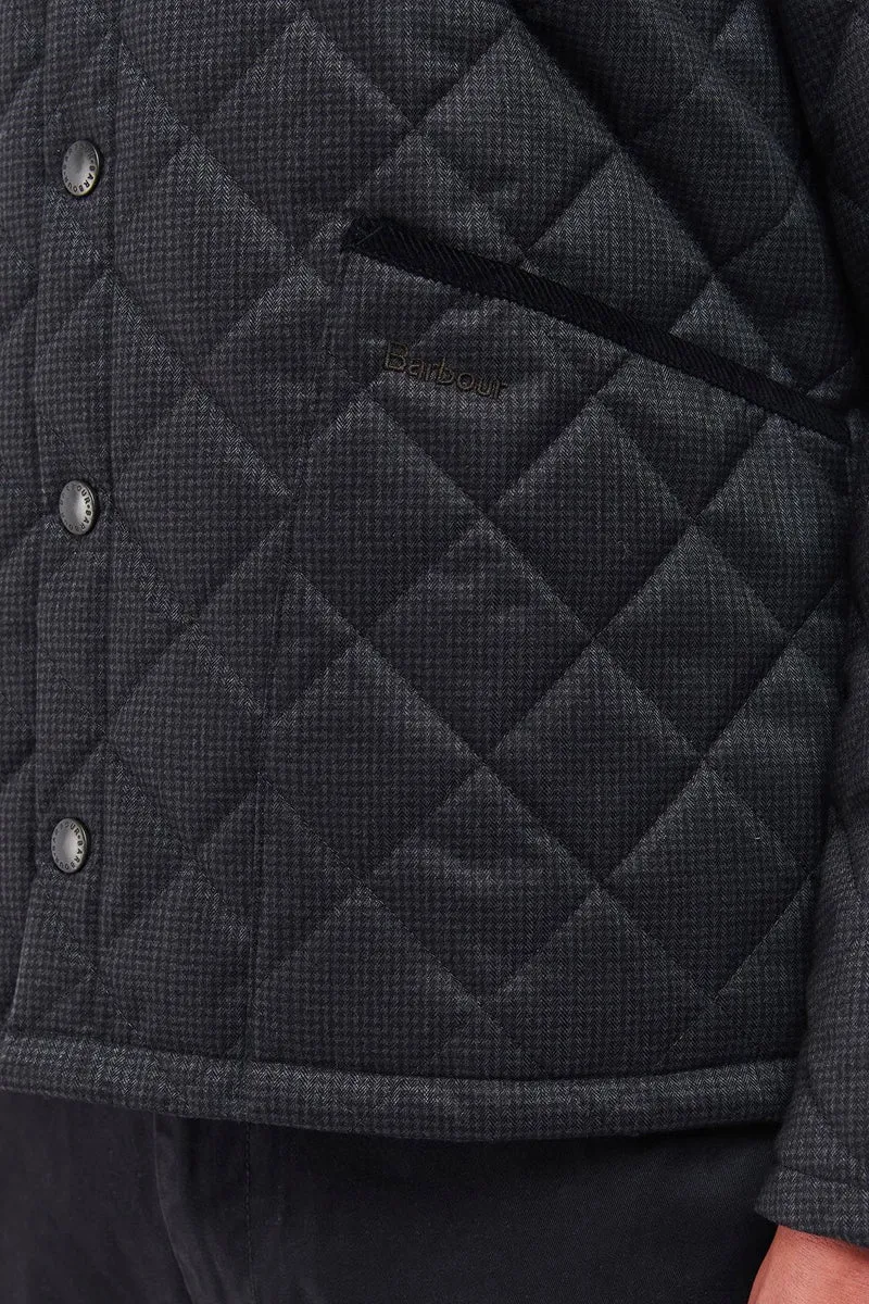 Checked Heron Quilted Jacket Charcoal