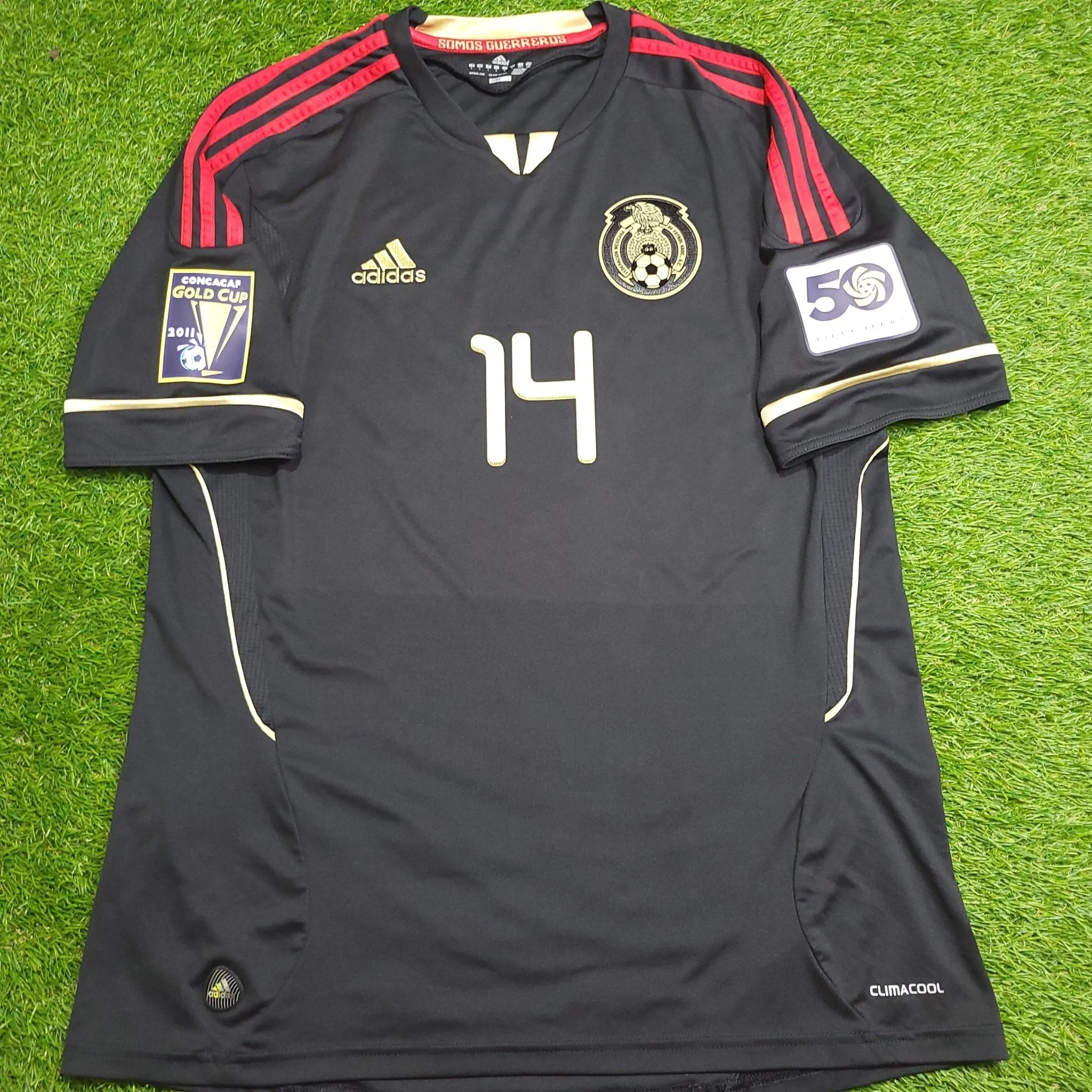 Chicharito Mexico 2011 GOLD CUP FINAL Soccer Away Jersey Shirt L SKU# V31526