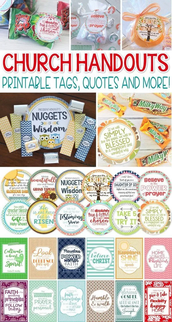 Church Handout Bundle {TAGS & QUOTES} PRINTABLE