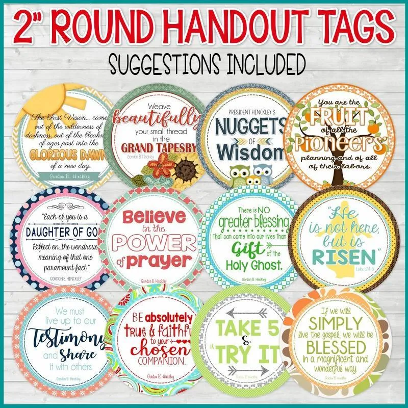 Church Handout Bundle {TAGS & QUOTES} PRINTABLE