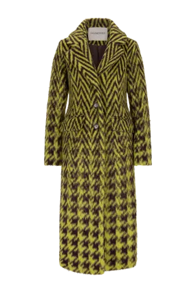 Classic Belted Mohair Coat in Brushed Check