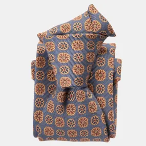 Claudius - Printed Madder Silk Tie - Venetian Blue