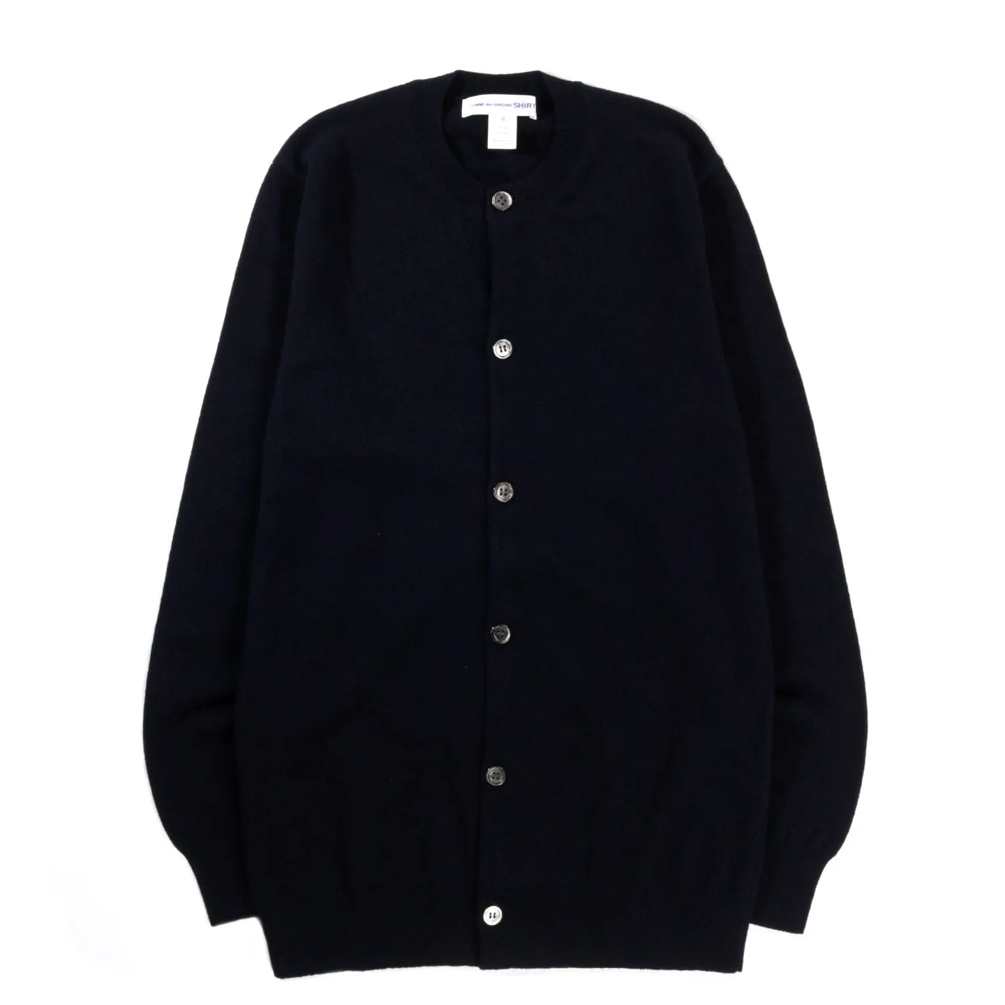 COMME DES GARCONS SHIRT N002 CREW NECK CARDIGAN NAVY