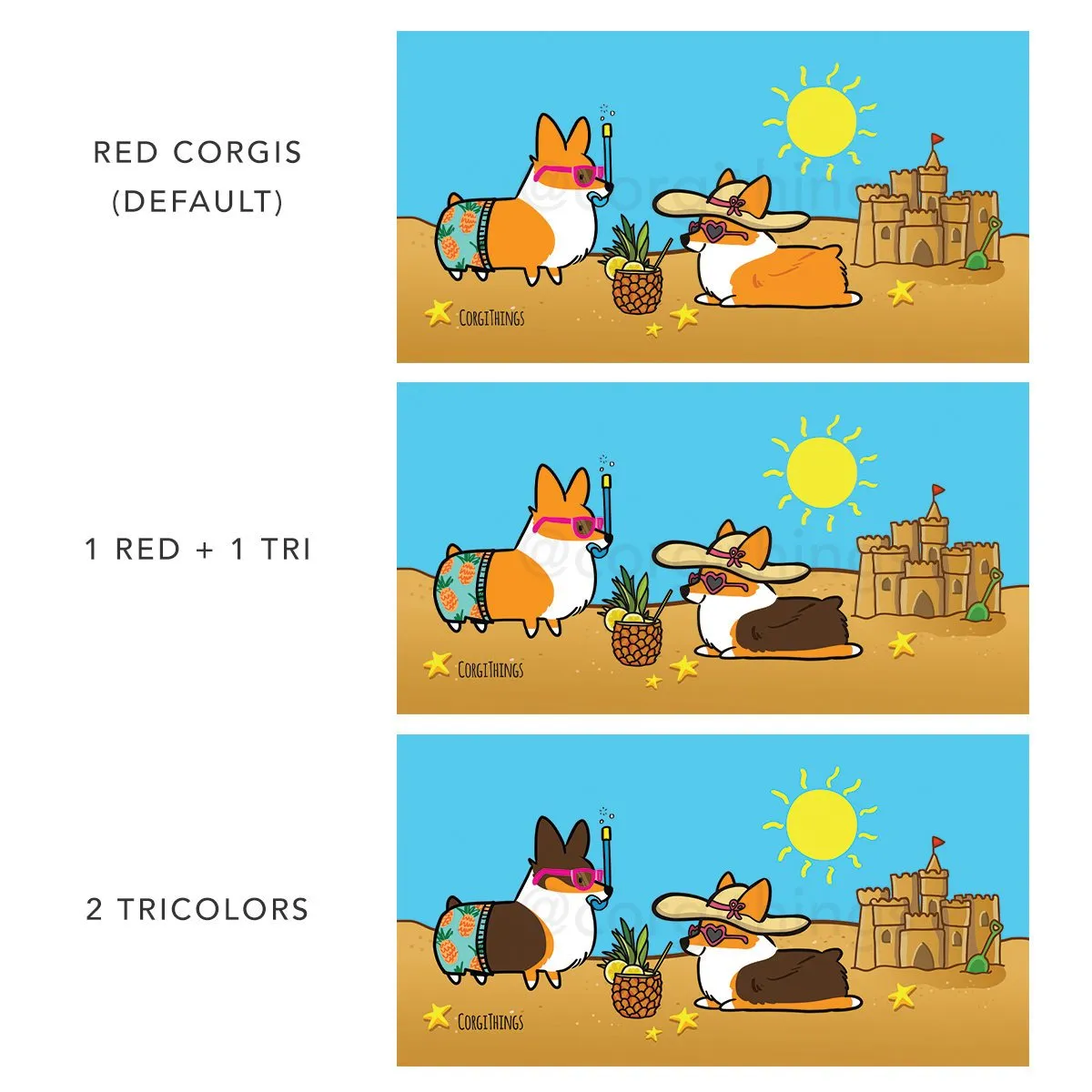 Corgi Beach Party Towel