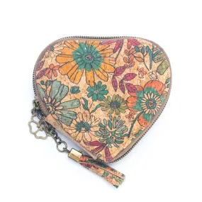 Cork Heart-Shaped Coin Purse 045