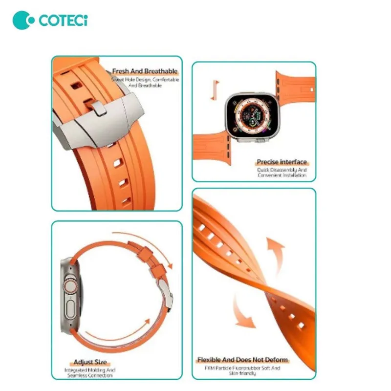 COTECi W115 Watch Fluoroelastomer Sport Strap for Apple Watch (42mm/44mm/45mm/49mm)