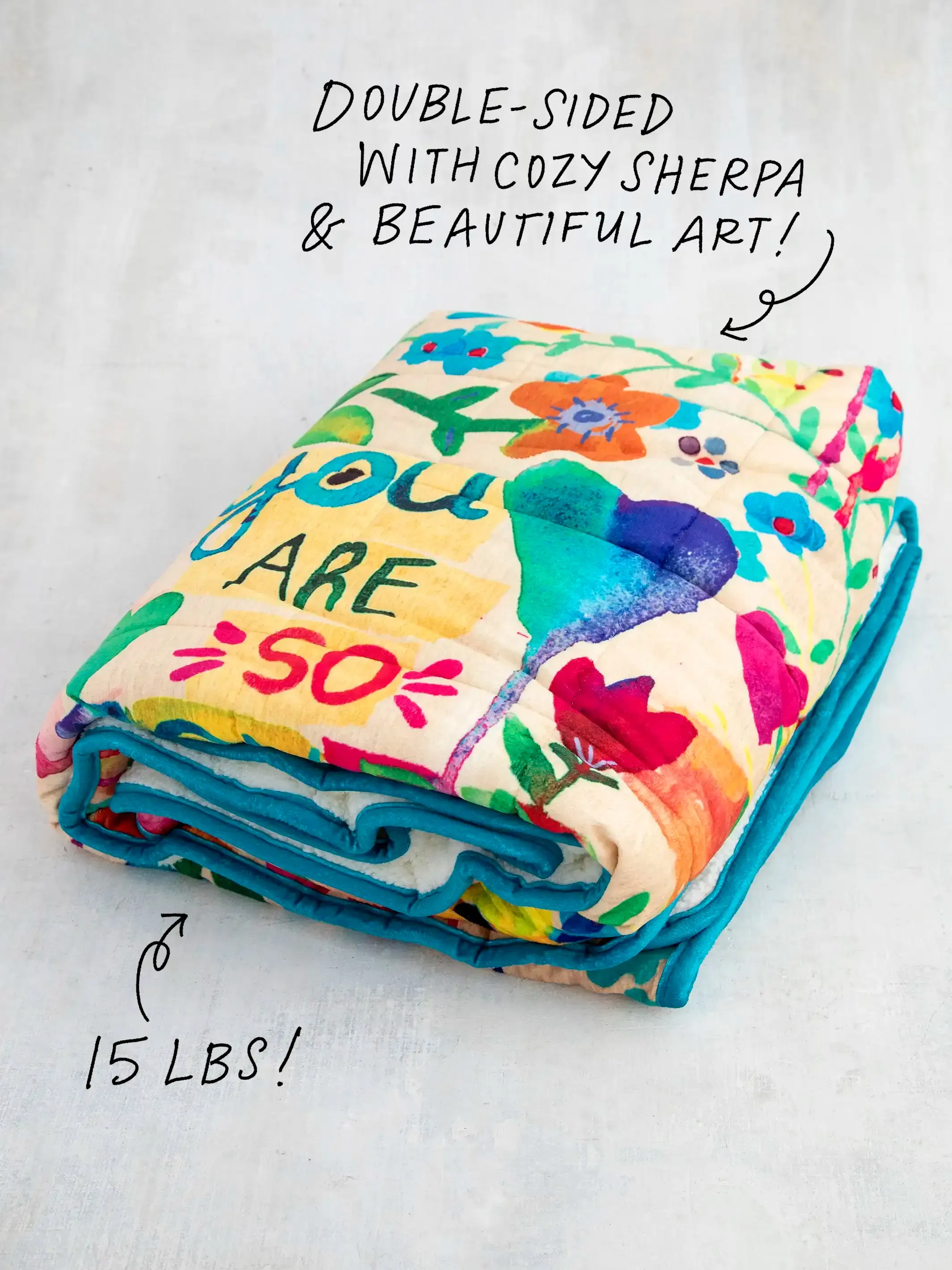 Cozy Weighted Blanket - Floral You Are So Loved