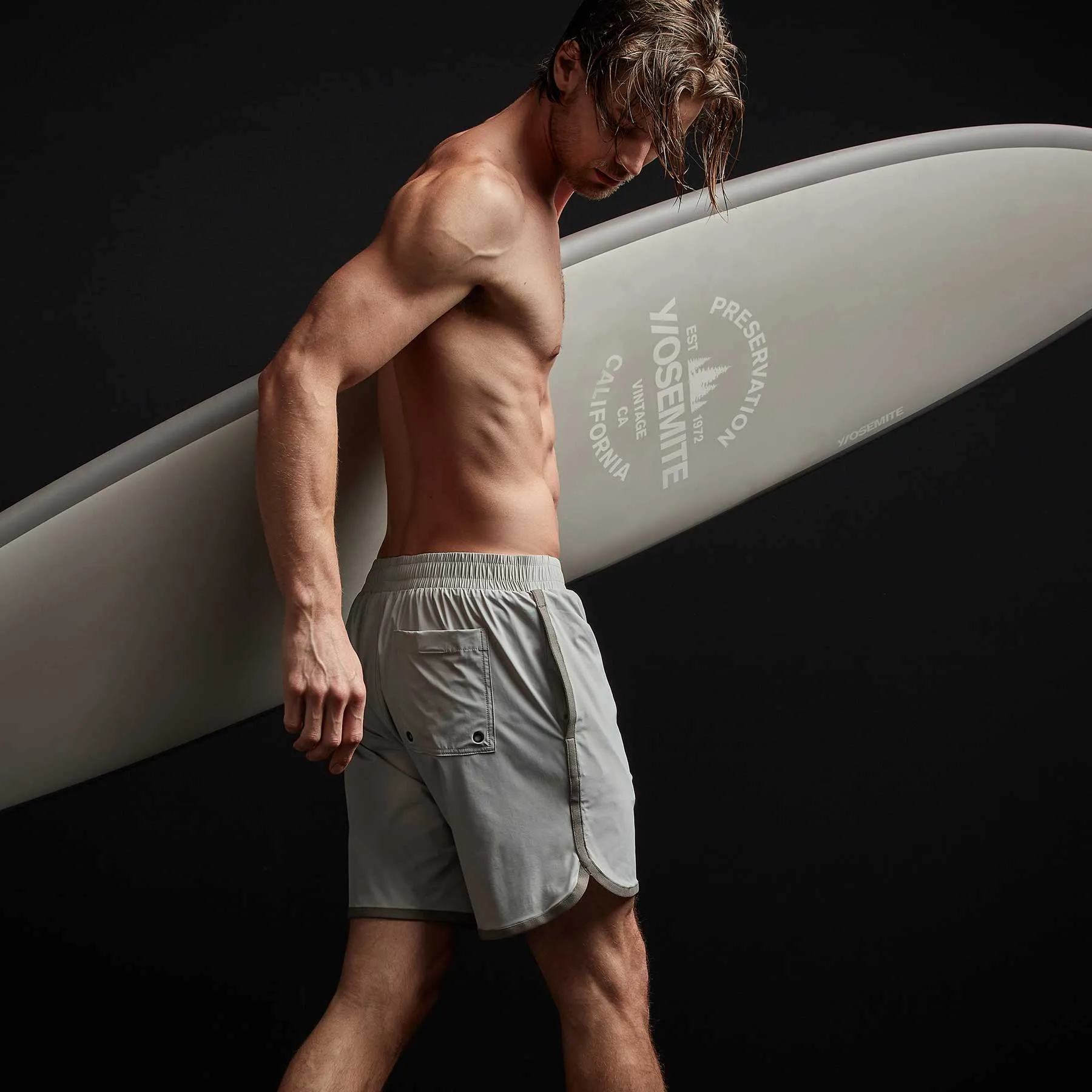 Curved Hem Boardshort - Smoke/Koala