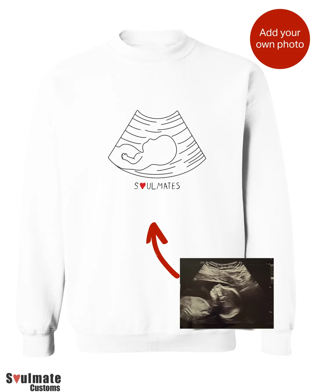 Custom Soulmate© Embroidery Sonogram Sweatshirt