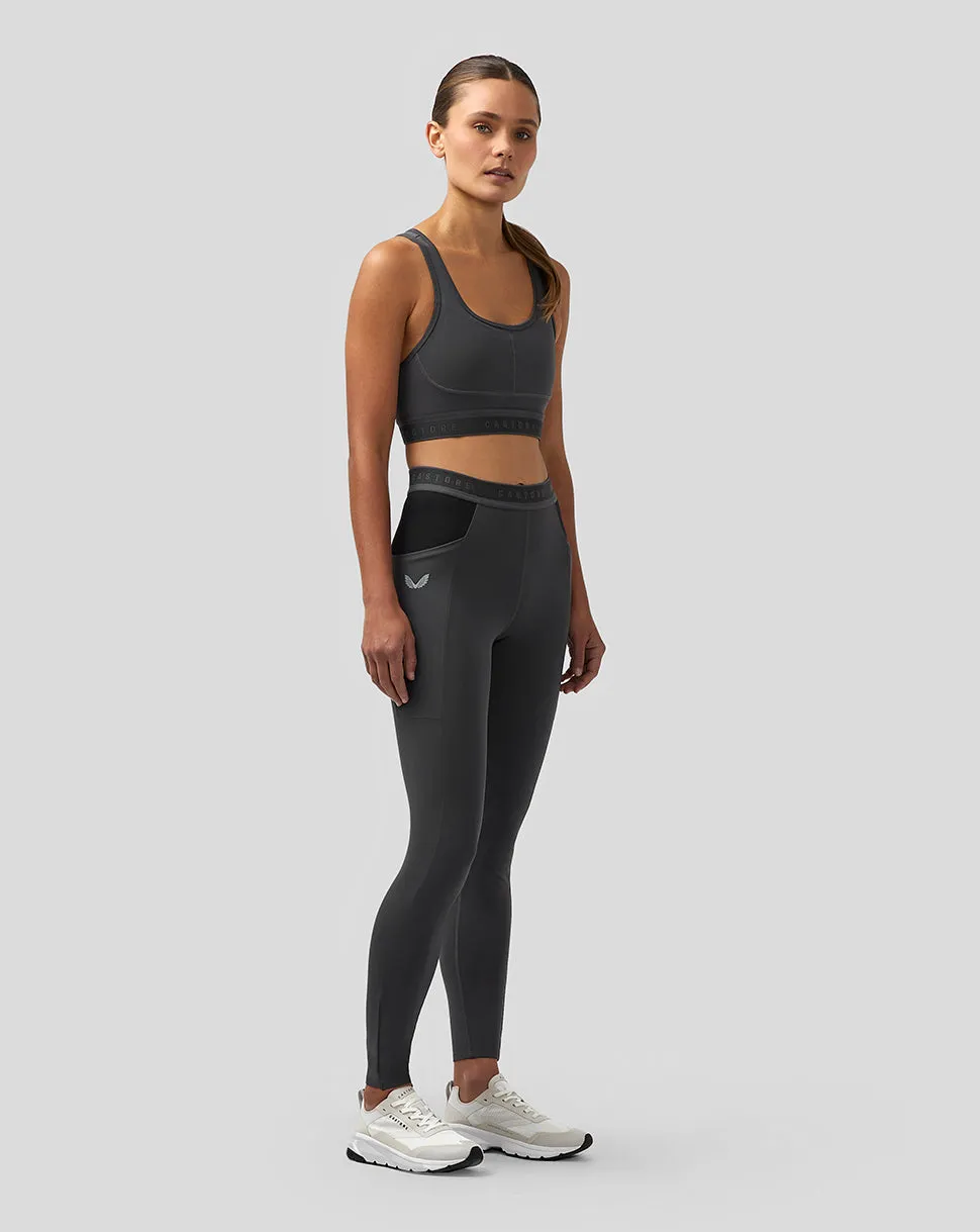 Dames Apex legging met elastische tailleband - Gunmetal