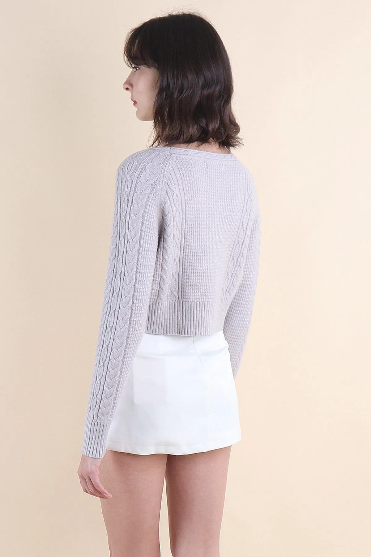 DANIELLE WEAVED CARDIGAN IN PERIWINKLE LILAC