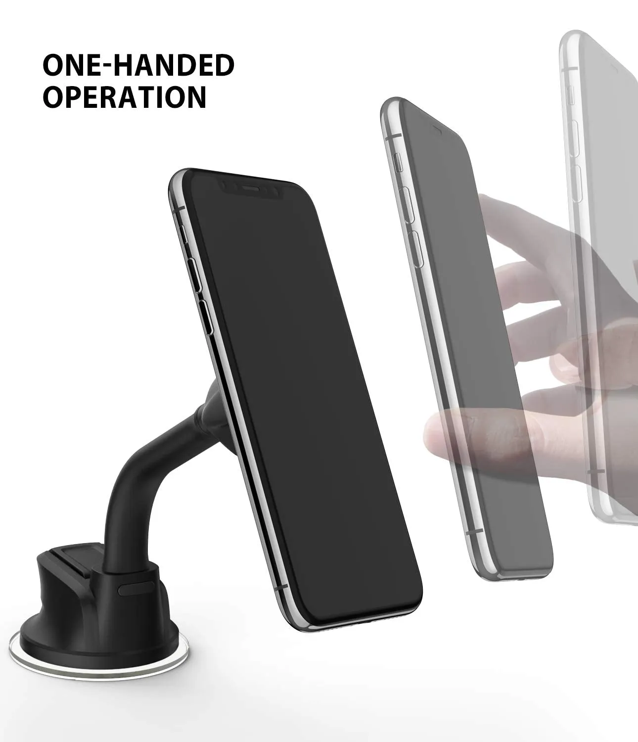 Dashboard Suction 2 in 1 Clamp &Magnetic Car Mount (New square head)