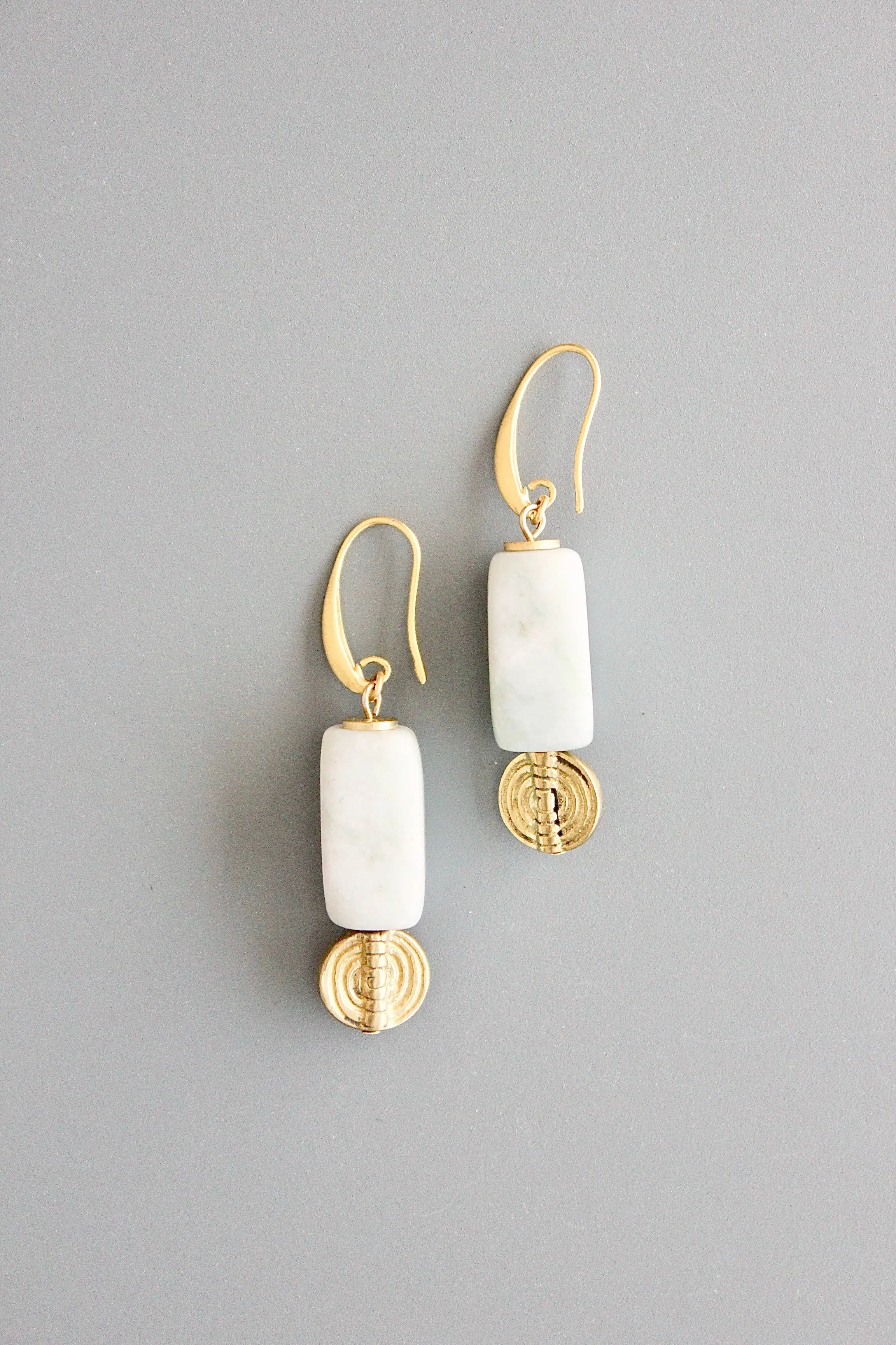 David Aubrey Jewelry - ATHE03 Jasper and brass earrings