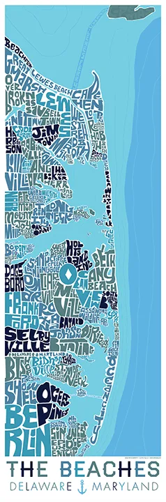 Delaware and Maryland Beaches Type Map