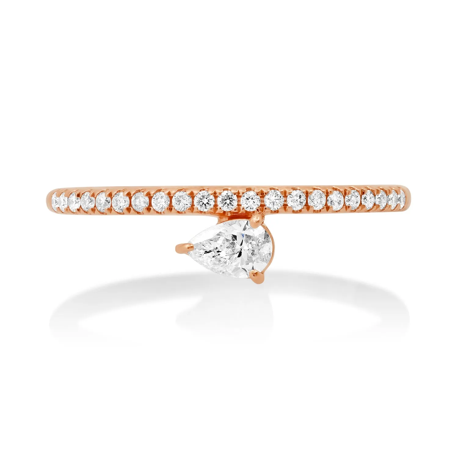 Diamond Solo Shape and Pave Band Stacking Ring