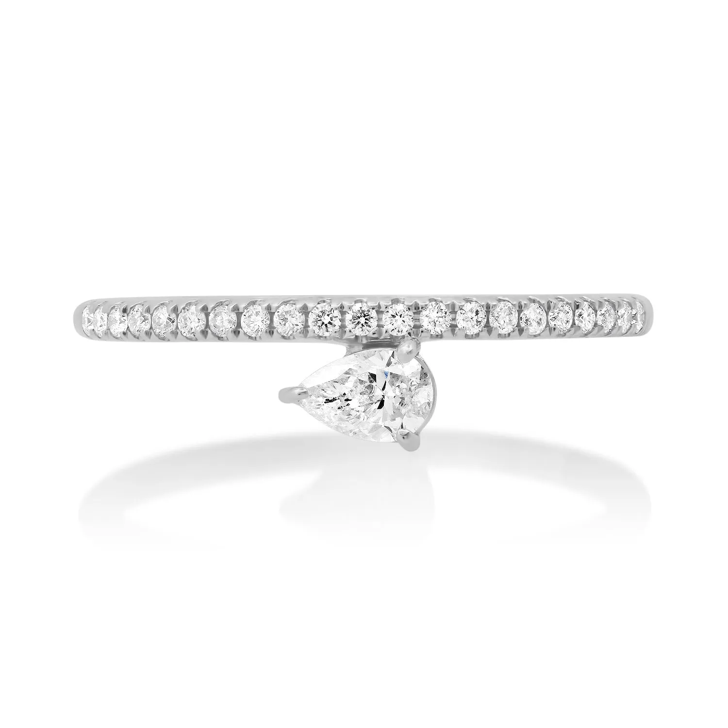 Diamond Solo Shape and Pave Band Stacking Ring