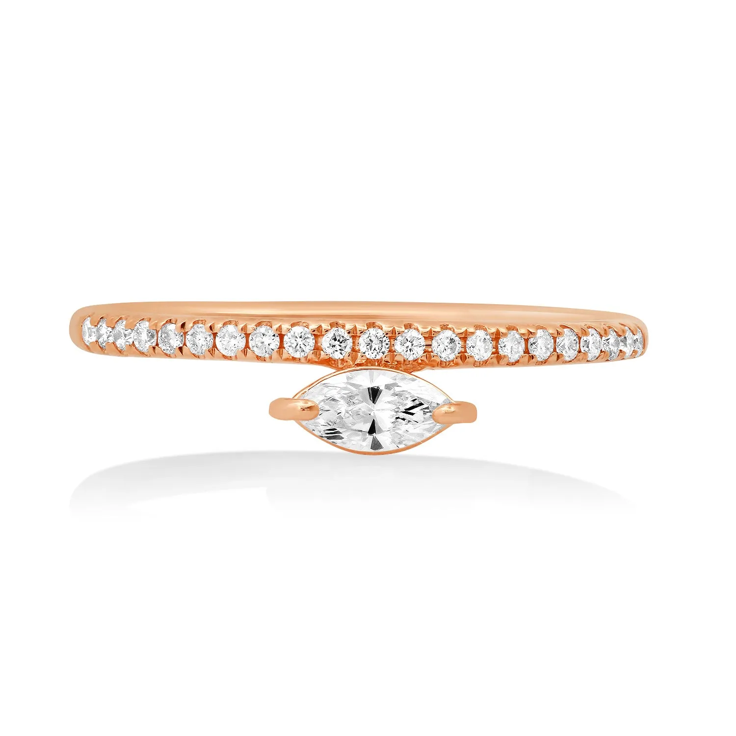 Diamond Solo Shape and Pave Band Stacking Ring