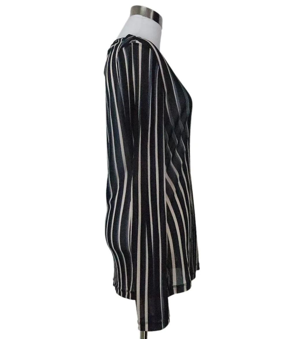 DVF Blue & White Striped Mesh Top sz 6