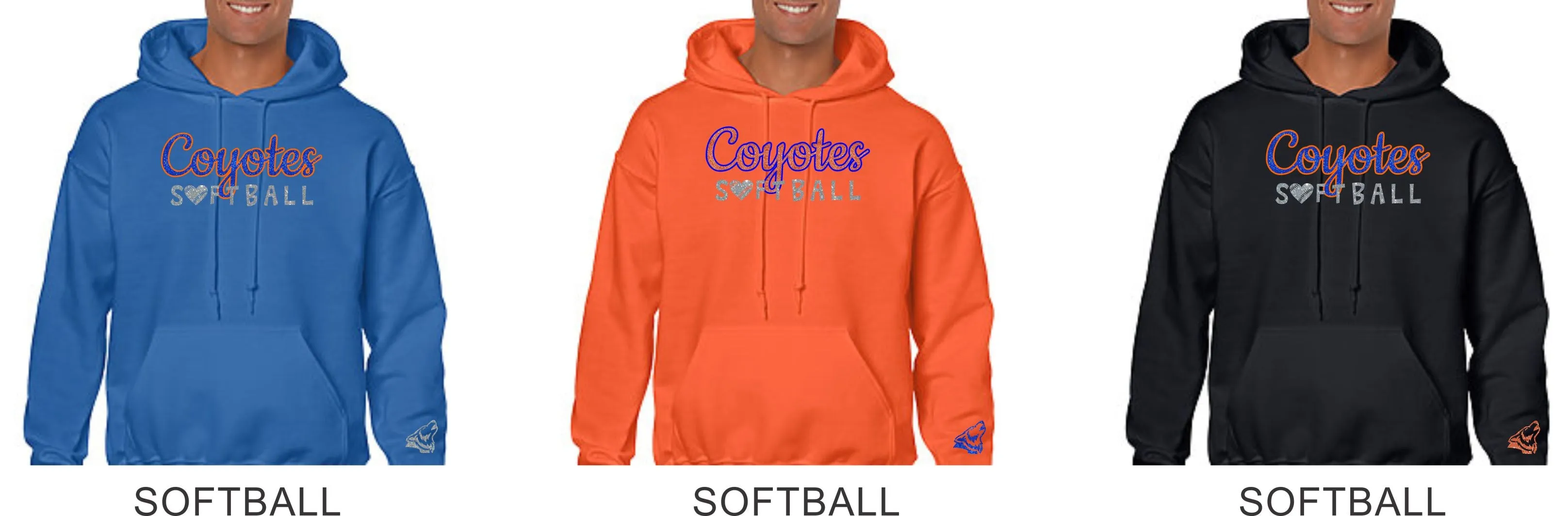 EC Coyotes Basic Hoodie-4 designs  Matte or Glitter