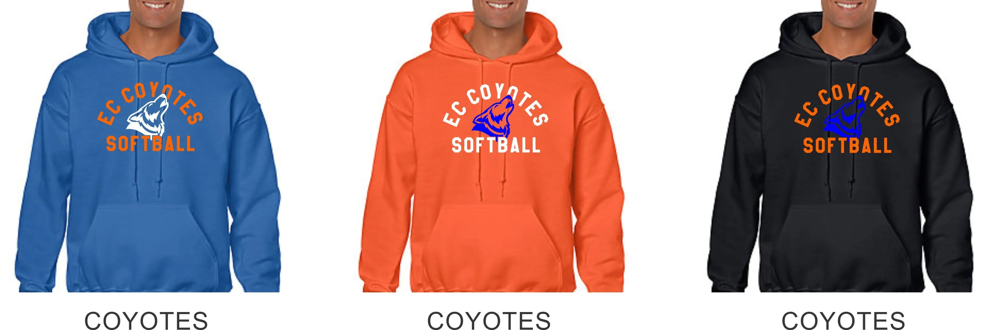 EC Coyotes Basic Hoodie-4 designs  Matte or Glitter