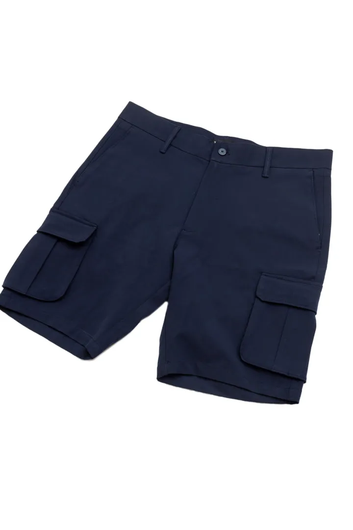 Eco Navy Stretch Cargo Shorts