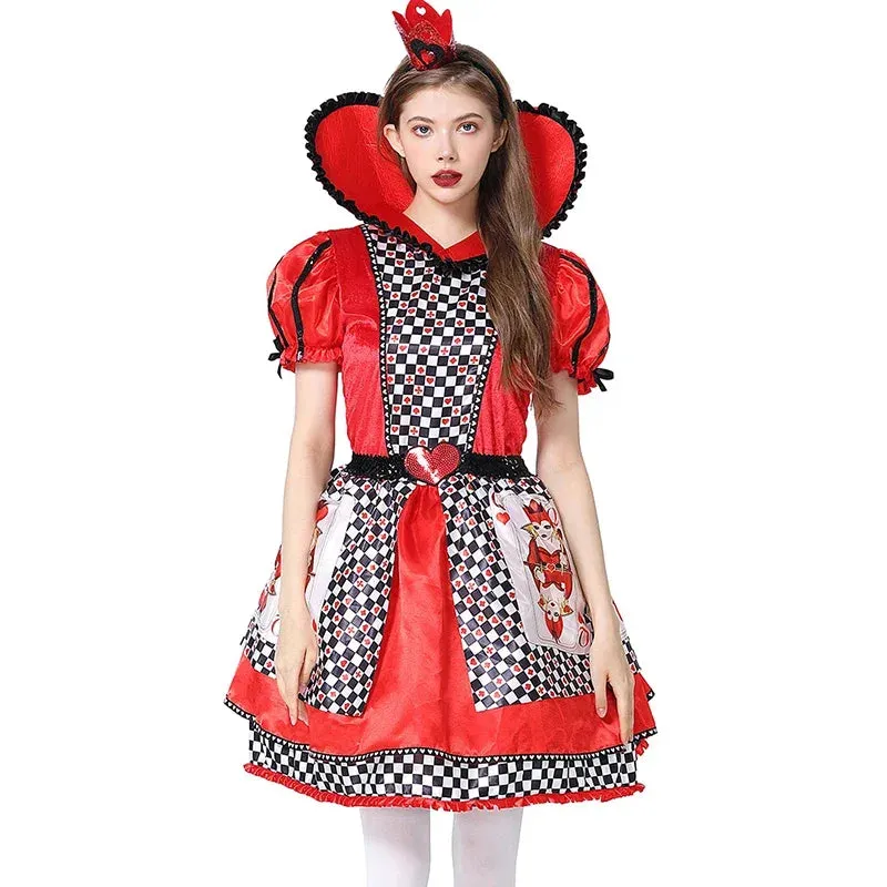 Elegant Stunning  Kids Girls Stage Drama Poker Print Kid Costume