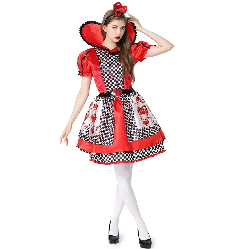 Elegant Stunning  Kids Girls Stage Drama Poker Print Kid Costume