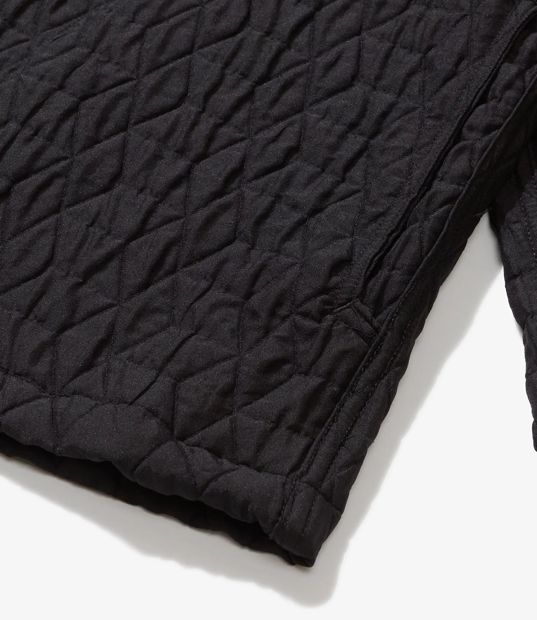 Engineered Garments Cagoule Shirt - Black Polyester Geo Quilt