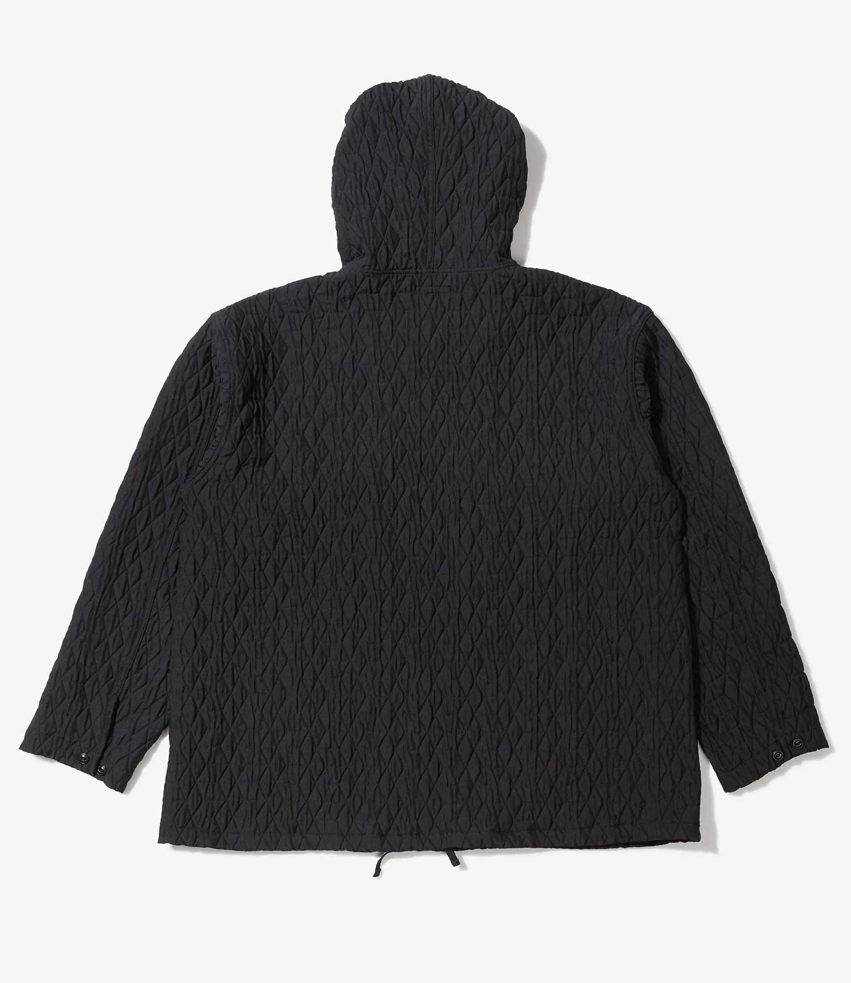 Engineered Garments Cagoule Shirt - Black Polyester Geo Quilt