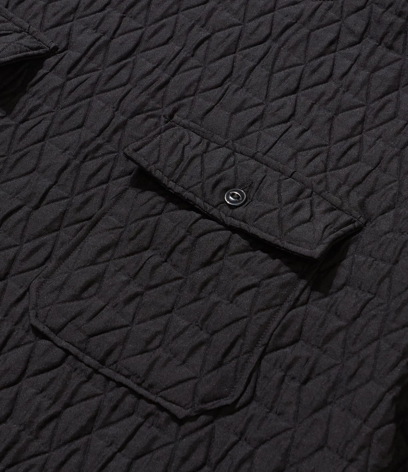 Engineered Garments Cagoule Shirt - Black Polyester Geo Quilt