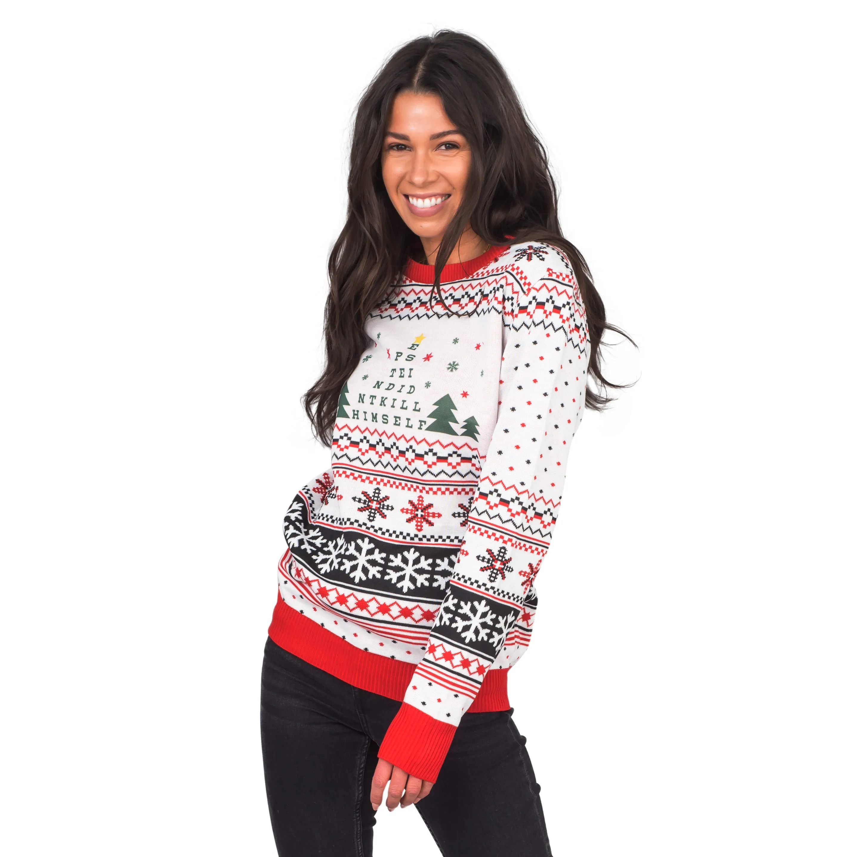 Epstein Didn't Kill Himself Eye Chart Ugly Christmas Sweater