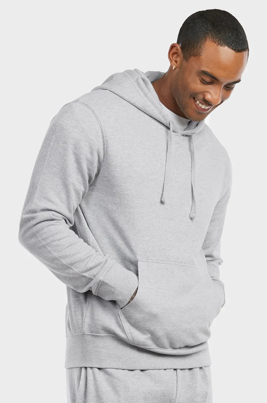 ET TU MEN'S LIGHTWEIGHT FLEECE PULLOVER HOODIE (HD1020E_H.GRY)