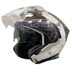 EVO RS9 Motorcycle Sunvisor Helmet FIGHTER JET WHITE