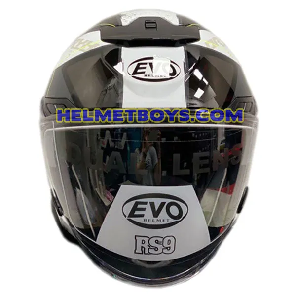 EVO RS9 Motorcycle Sunvisor Helmet FIGHTER JET WHITE