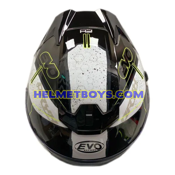 EVO RS9 Motorcycle Sunvisor Helmet FIGHTER JET WHITE