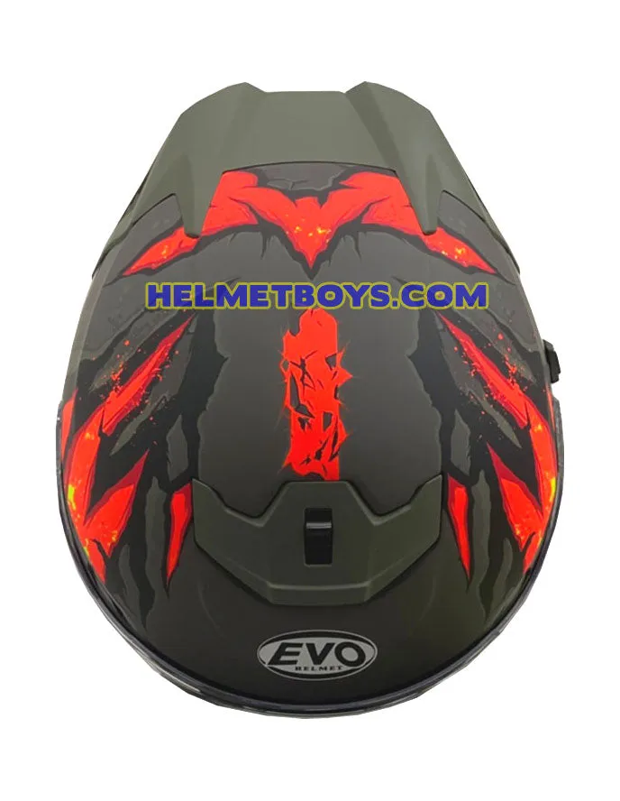 EVO RS9 Motorcycle Sunvisor Helmet FIRE FLAME MATT ORANGE