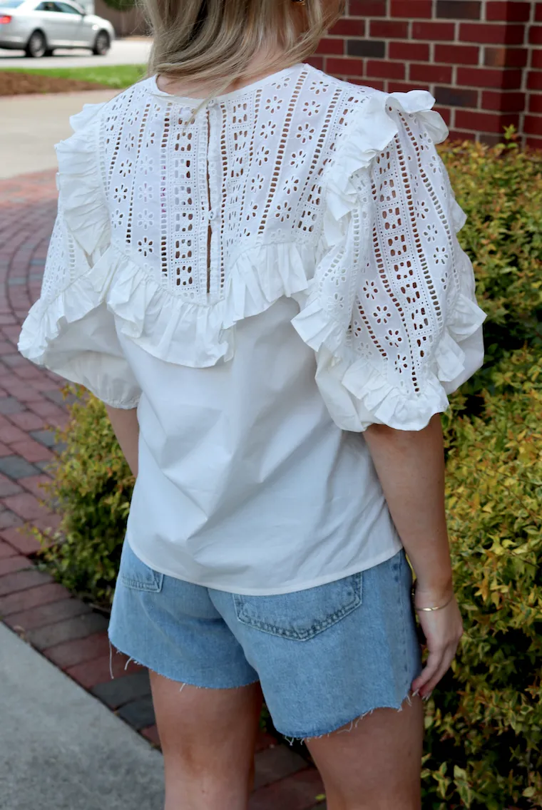 Eyelet Dream Blouse | White