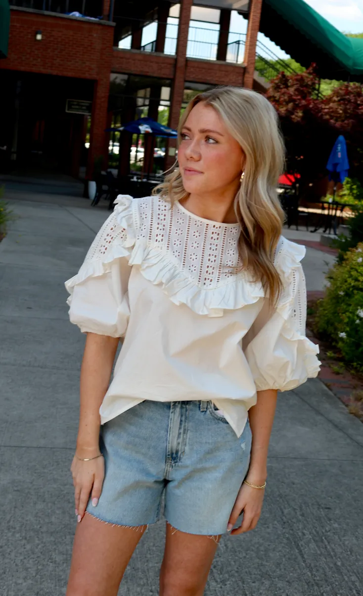 Eyelet Dream Blouse | White