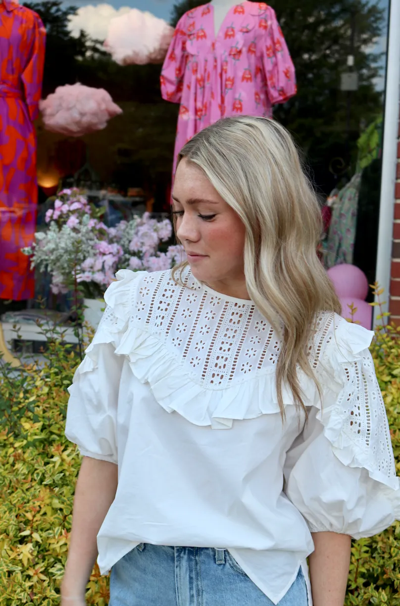 Eyelet Dream Blouse | White