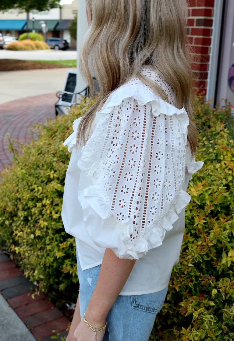 Eyelet Dream Blouse | White