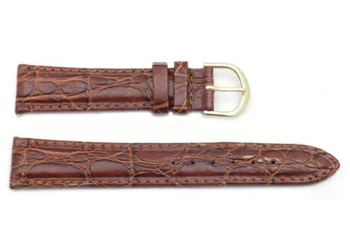 FITS Timex Brown Crocodile Grain 18mm Watch Band