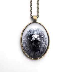 FRAZZLED CROW - Large Glass Pendant