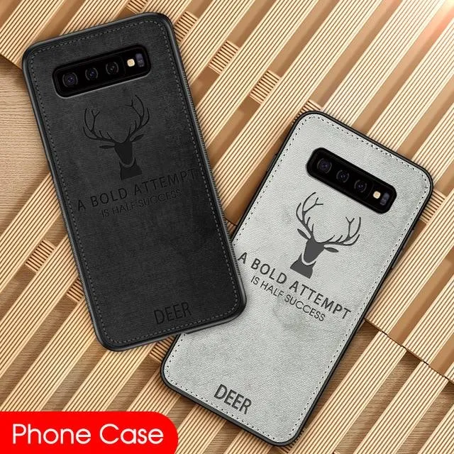 Galaxy S10 Plus Deer Pattern Inspirational Soft Case