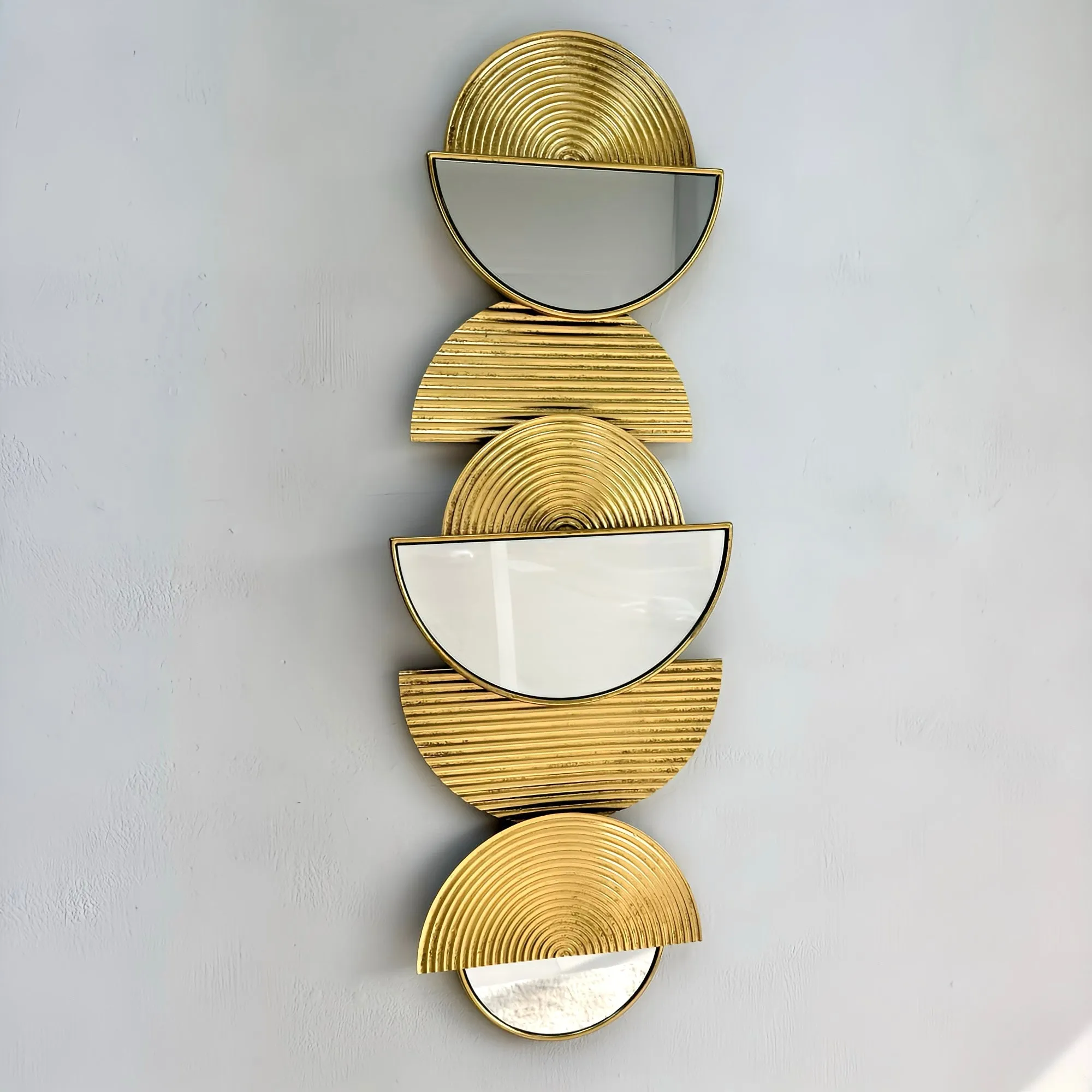 Geometric Golden Metal & Mirror Wall Art