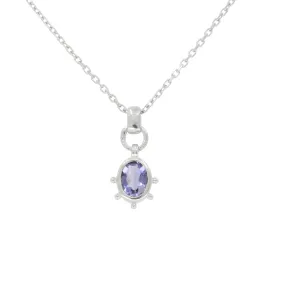 Gia Iolite Silver Necklace